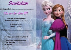 carte anniversaire reine des neige anna et elsa